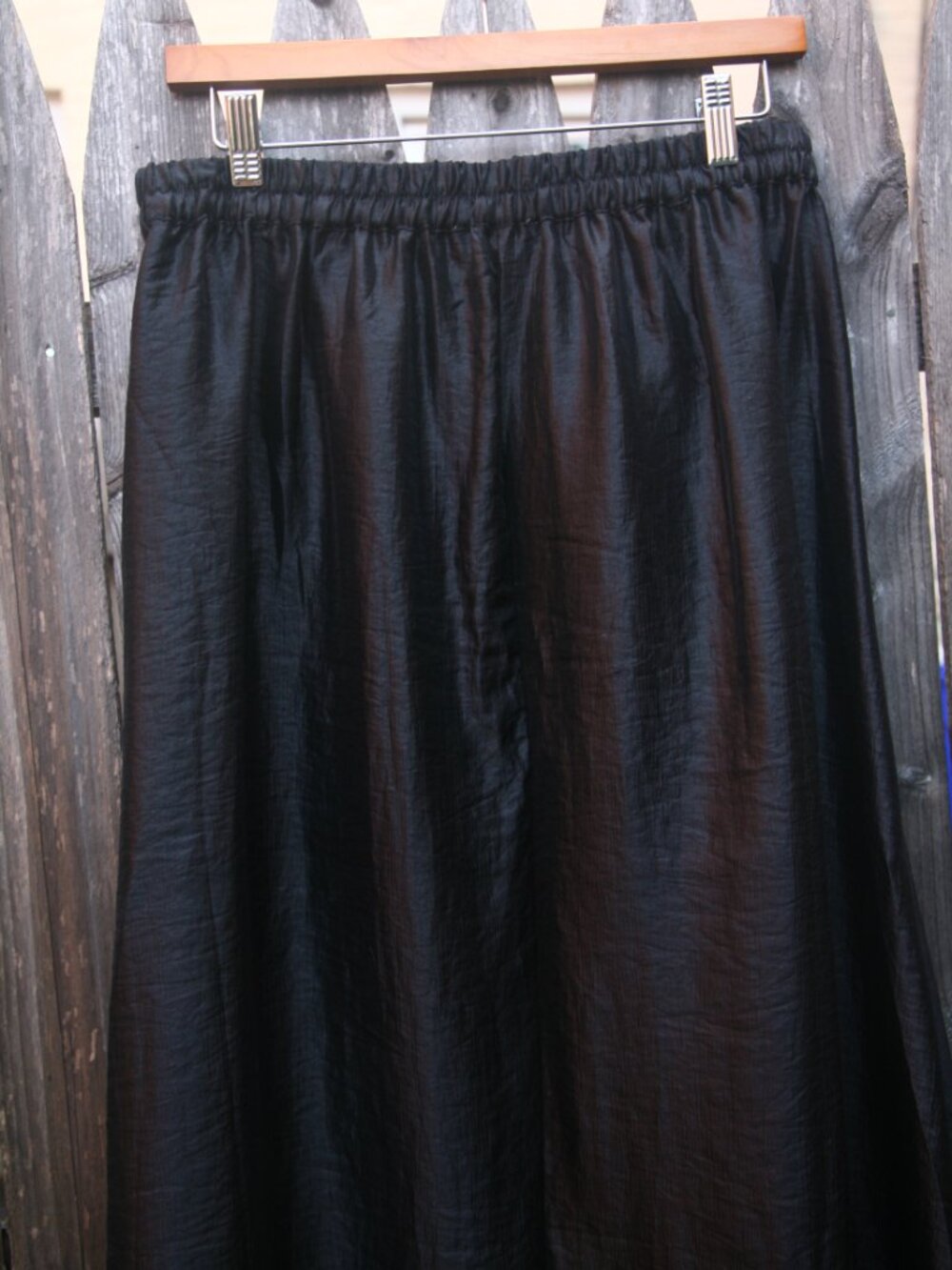 Size 10 (40EU) - RESERVED Poland Women's Black Taffeta Cocktail Party Maxi Skirt - Picture 7 of 9